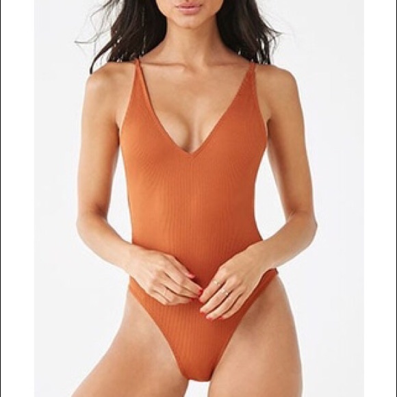 Forever 21 Other - NWT burnt orange ribbed one piece swimsuit